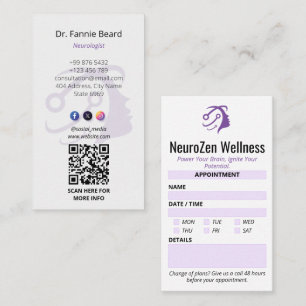 Neurology Clinic Business   Clean Appointment Card