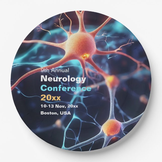 Neurology Neurosurgery Medical Conference Paper Plate (Front)