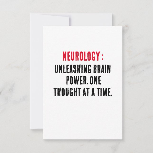 Neurology: Unleashing brain power, one thought at Thank You Card (Front)