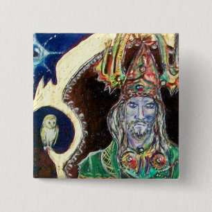 NEUROMANCER, blue red 2 Inch Square Button