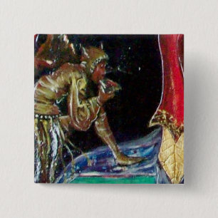 NEUROMANCER, blue red 2 Inch Square Button