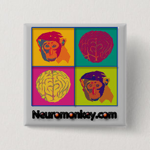 Neuromonkey badge 2 inch square button