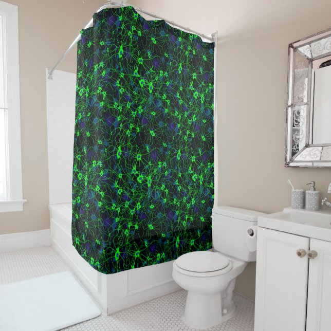 Neuron City Shower Curtain (In Situ)