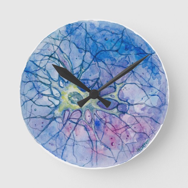 Neuron Watercolour Round Clock (Front)