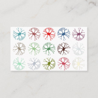 Neuronal Abstract Multicolour Art Throw Pillow Business Card