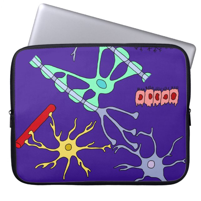 Neurons And Glia Laptop Sleeve (Front)