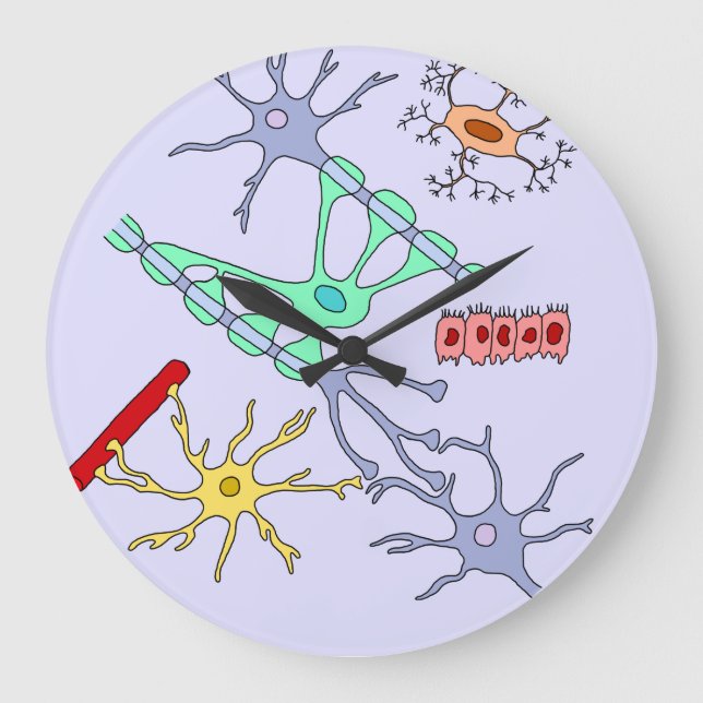 Neurons And Glia Large Clock (Front)