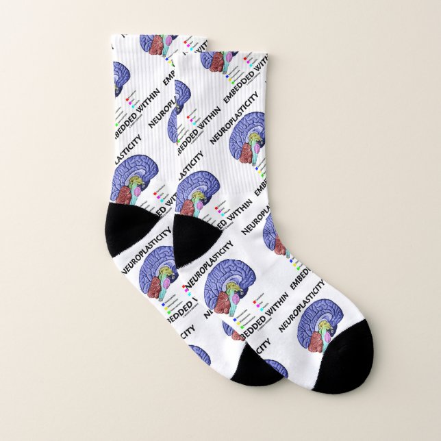 Neuroplasticity Embedded Within Brain Anatomy Socks (Pair)