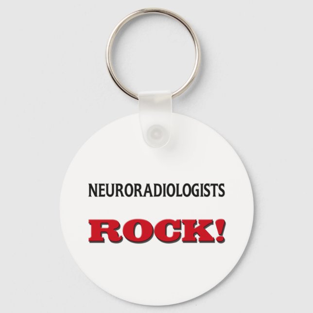 Neuroradiologists Rock Keychain (Front)