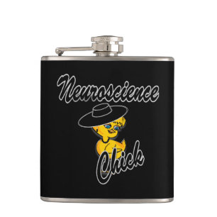 Neuroscience Chick #4 Hip Flask