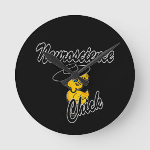 Neuroscience Chick #4 Round Clock