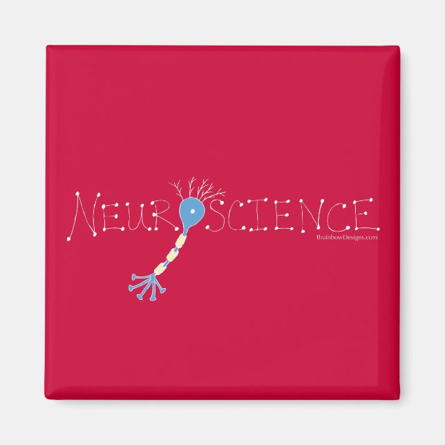 Neuroscience Magnet - white on red (Front)