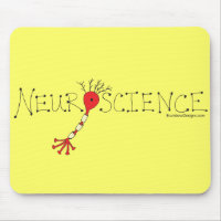 Neuroscience Mousepad - black and red on yellow