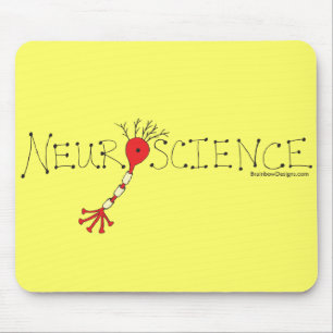 Neuroscience Mousepad - black and red on yellow