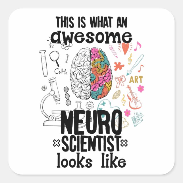 Neuroscience Square Sticker (Front)
