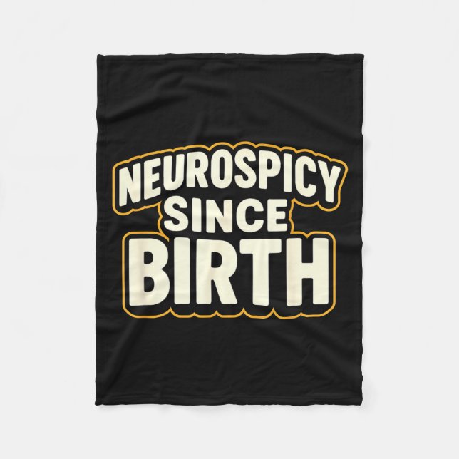 Neuroscy Since Birth – Funny Adhd Autism Neurodive Fleece Blanket (Front)