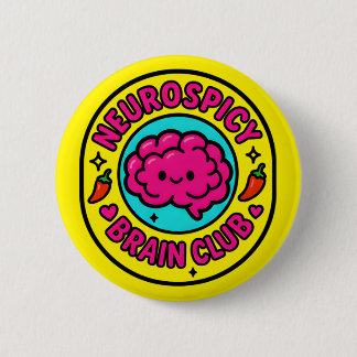 Neurospicy Brain Club Inclusive Neurodivergent 2 Inch Round Button