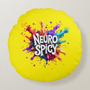 NEUROSPICY neurodiversity autism adhd dyslexia Round Pillow