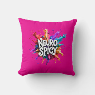 NEUROSPICY neurodiversity autism adhd dyslexia Throw Pillow