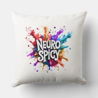 NEUROSPICY neurodiversity autism adhd dyslexia Throw Pillow