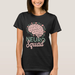 Neurosurgeon Neurologist Neuro Nurse Squad with Fl T-Shirt