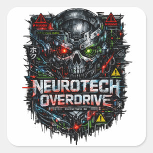 Neurotech Overdrive Cyber Square Sticker