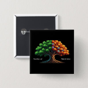 Neurotypical vs. Neurodiverse 2 Inch Square Button