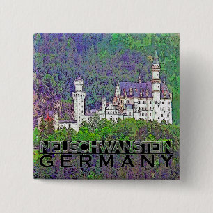 Neuschwanstein 2 Inch Square Button
