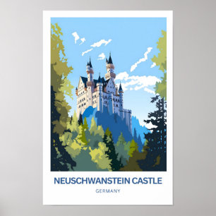 Neuschwanstein Castle Allemagne Affiche de voyage