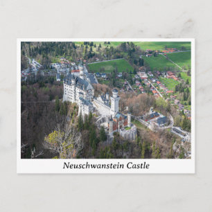 Neuschwanstein Castle and Alps valley in Germany Postcard