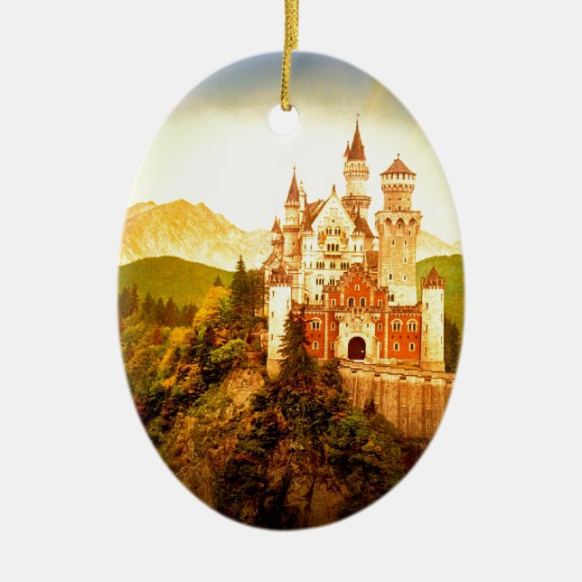 Neuschwanstein Castle Ceramic Ornament (Front)