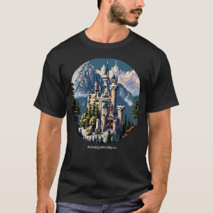 Neuschwanstein Castle, Custom Text Retro 8bit T-Shirt