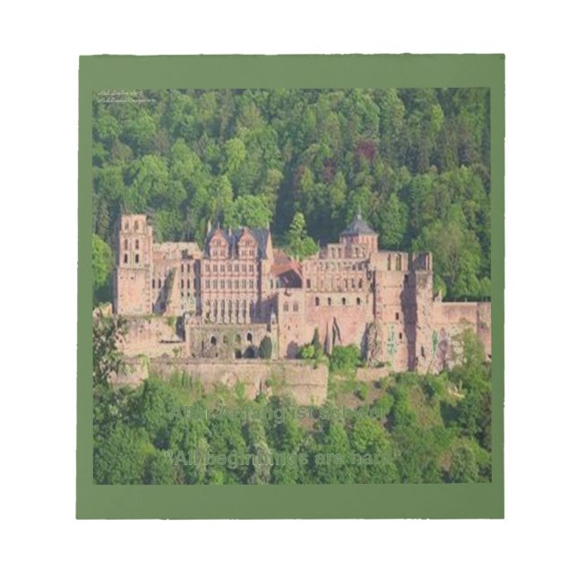 Neuschwanstein Castle Frankfurt & German Quote Notepad (Front)