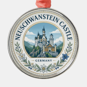 Neuschwanstein Castle Germany Metal Ornament