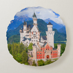 Neuschwanstein Castle Germany Round Pillow