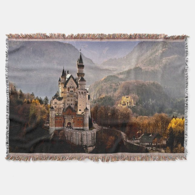 Neuschwanstein Castle Germany Throw Blanket (Front)