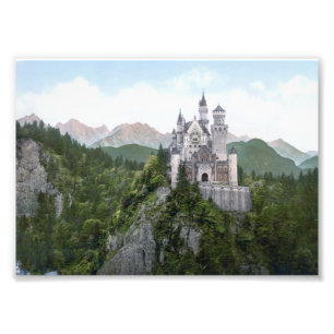 Neuschwanstein Castle Lithograph Photo Print