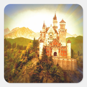 Neuschwanstein Castle Square Sticker
