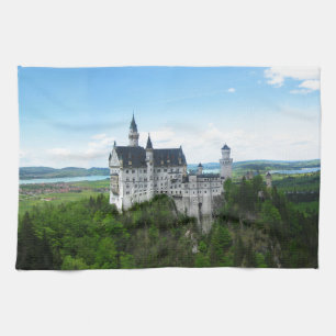 Neuschwanstein panorama kitchen towel