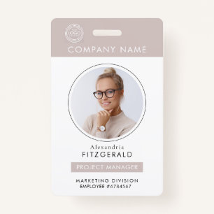 Neuteral Employee Photo ID Company Security Badge