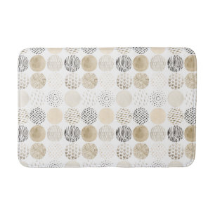 Neutral Abstract Circle Pattern Bath Mat