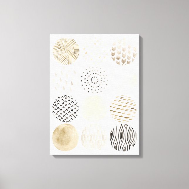 Neutral Abstract Circle Pattern Canvas Print (Front)