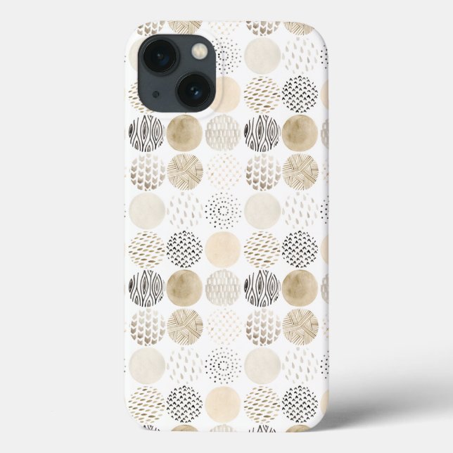 Neutral Abstract Circle Pattern Case-Mate iPhone Case (Back)