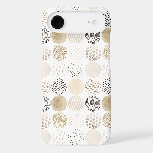 Neutral Abstract Circle Pattern Case-Mate iPhone Case (Back)