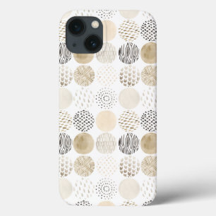 Neutral Abstract Circle Pattern iPhone 13 Case