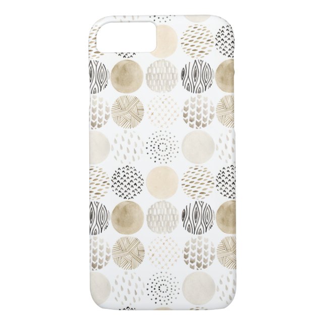 Neutral Abstract Circle Pattern Case-Mate iPhone Case (Back)