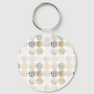 Neutral Abstract Circle Pattern Keychain
