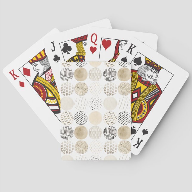 Neutral Abstract Circle Pattern Playing Cards (Back)