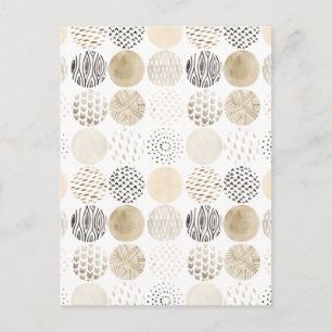 Neutral Abstract Circle Pattern Postcard