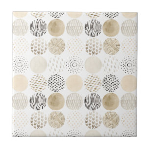 Neutral Abstract Circle Pattern Tile